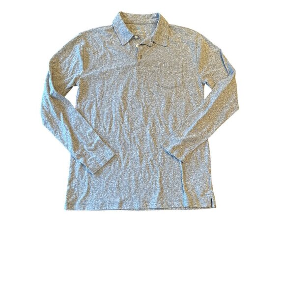 Crewcuts Gray Long-Sleeve Polo Shirt Size 14 Cotton/Poly Blend Kids - Picture 1 of 4